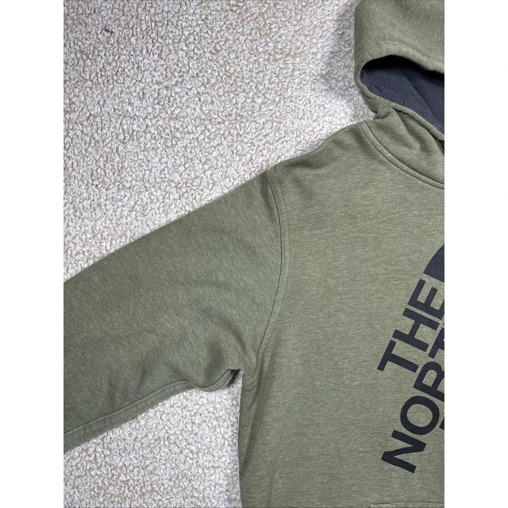 The North Face Hoodie Men's Sz Med Green Big Logo Hooded Sweatshirt